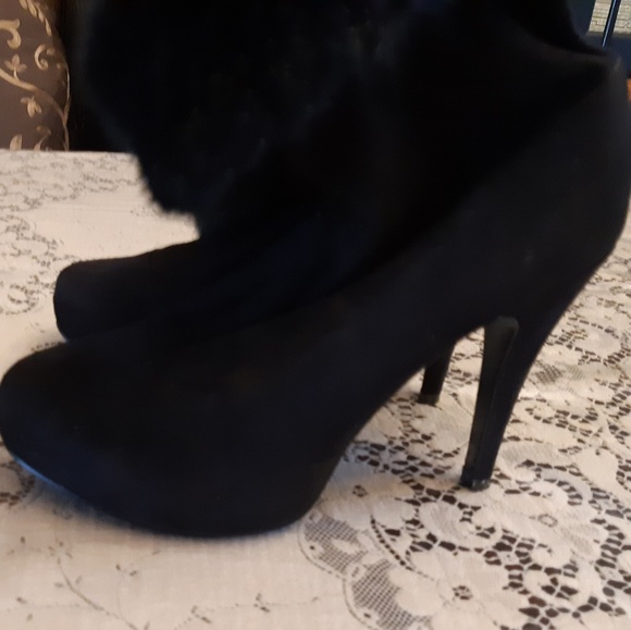 Chinese Laundry Tik Tok Black Faux Fur Trim Size 7 - Picture 3 of 7